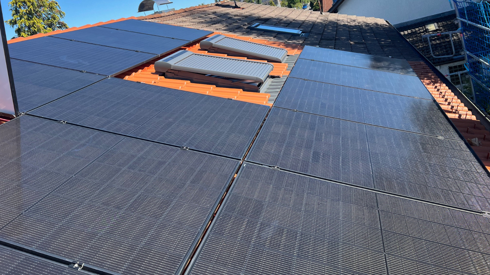 South facing roof with modules